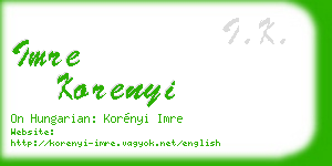 imre korenyi business card