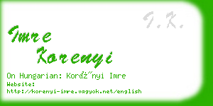 imre korenyi business card